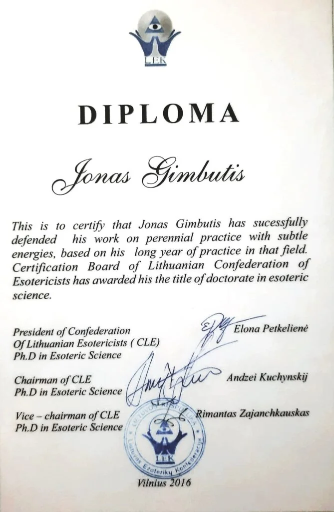 Jonas Gimbutis - Diploma