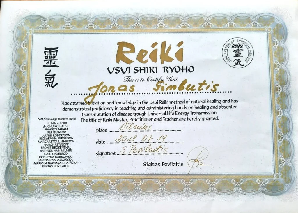 Jonas Gimbutis - Usui Reiki method of natural healing